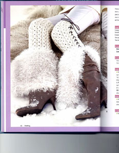 Knit.101 Book Faux Fur Lace Ribbed Leggings