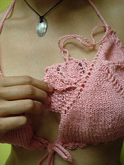 Knitted Condom Amulet Bra Pouch Closed