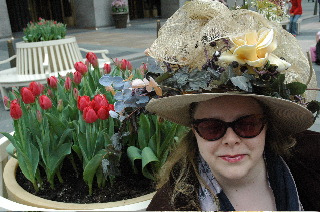Lisa Daehlin in her East Bonnet at Rockefeller Plaza