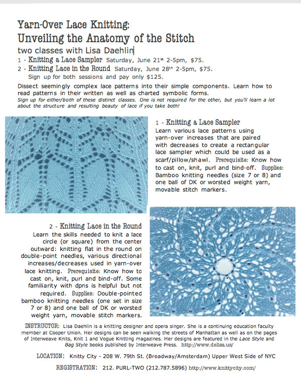Poster Lace Knitting at Knitty City June 2008
