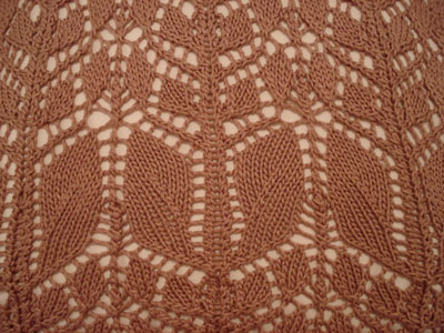 Viennese Lace Shrug Swatch Knitted Lace Pink